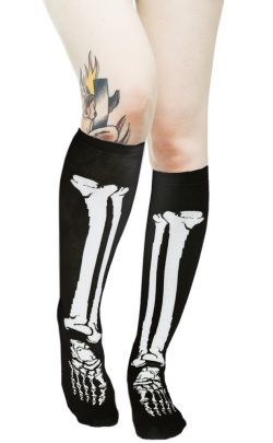 Bones Black 17" Socks