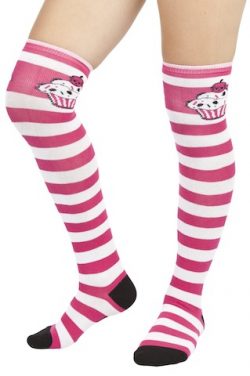 Cupcake Skull 19" Socks