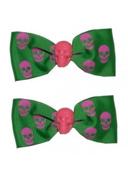 Skull Hair Slide - Pink/Green
