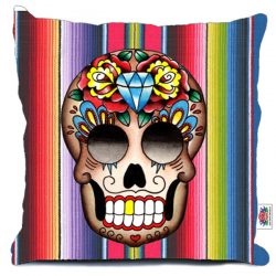 Mexican Skull Pillow Cover