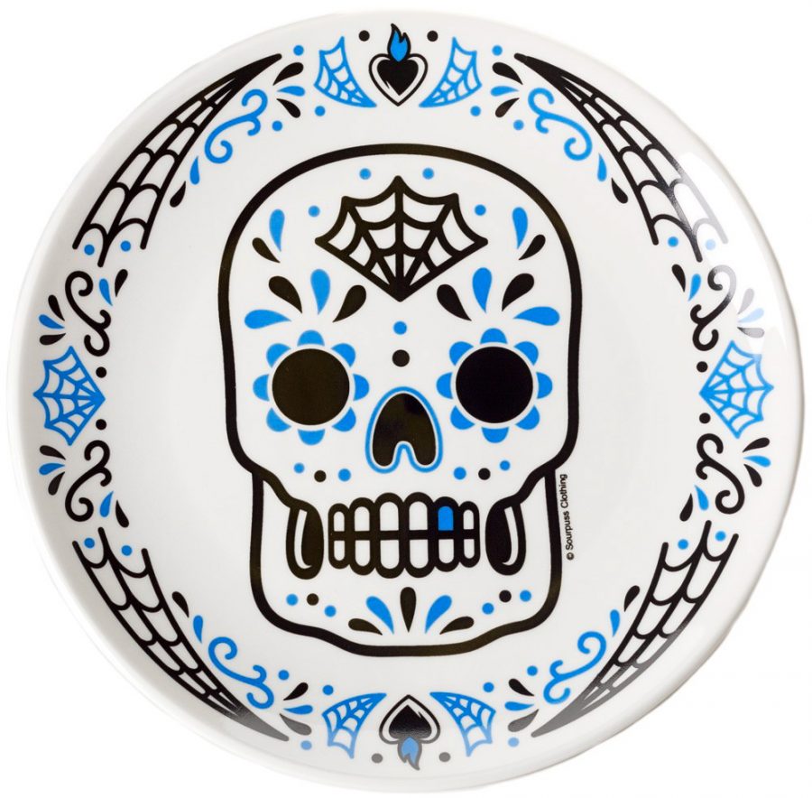 Sugar Skull Plate Blue