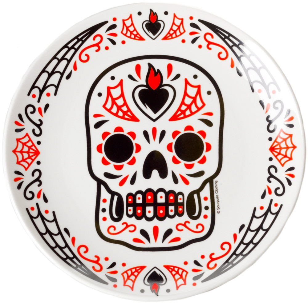 Sugar Skull Plate Red