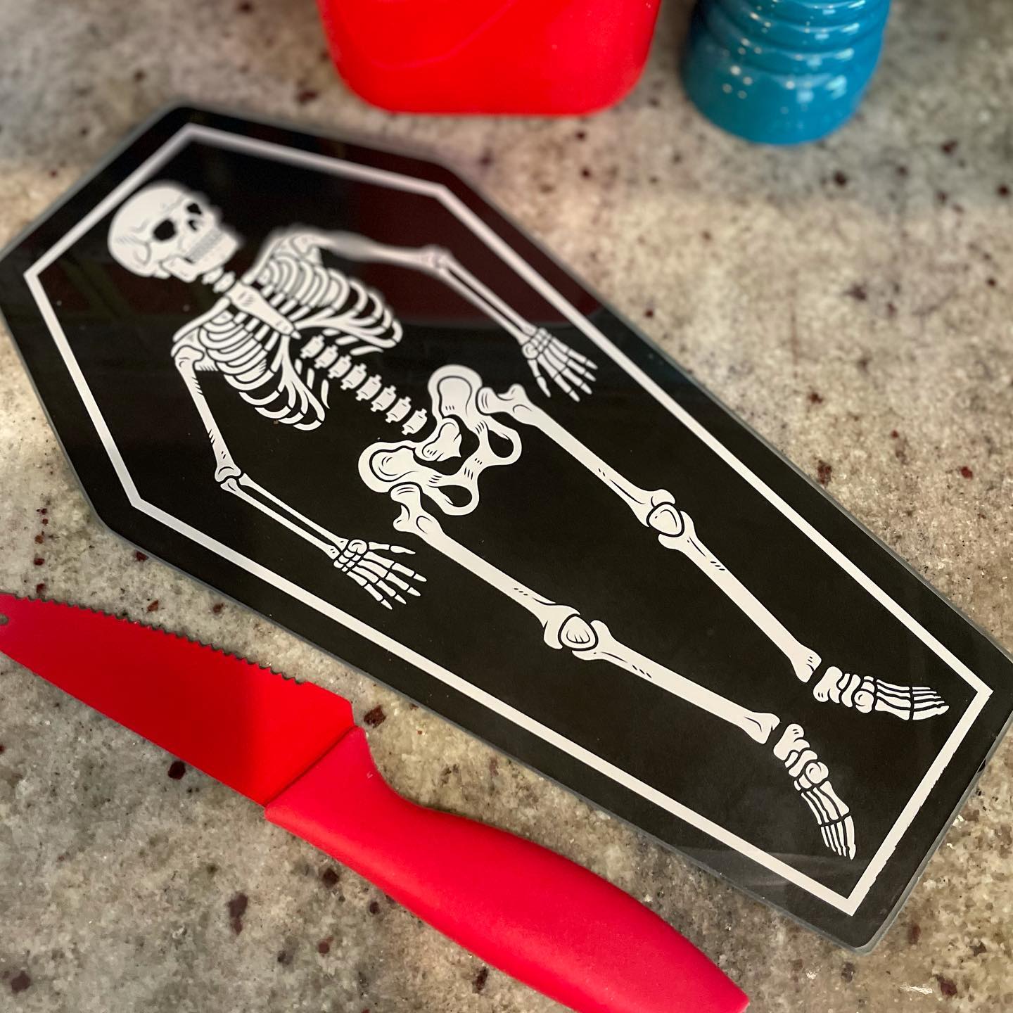 Sourpuss Skeleton Coffin Mini Kitchen Board at SugarSkulls Australia