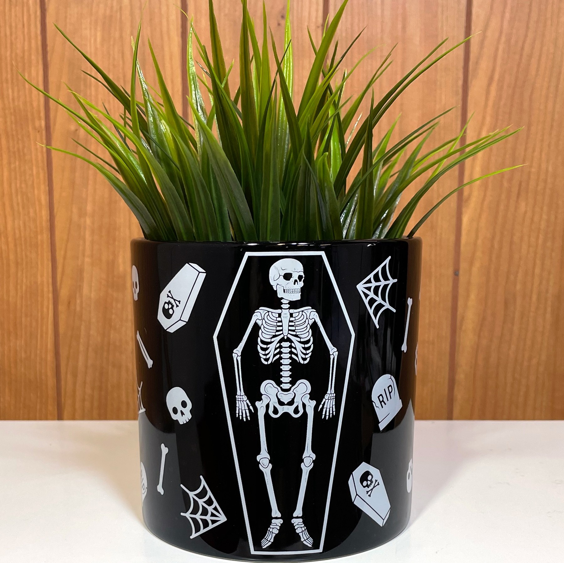 Sourpuss Skeleton Plant Container at SugarSkulls Australia