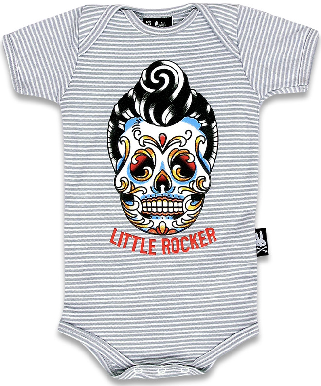 Six Bunnies Australia Little Rocker Onesie at SugarSkulls