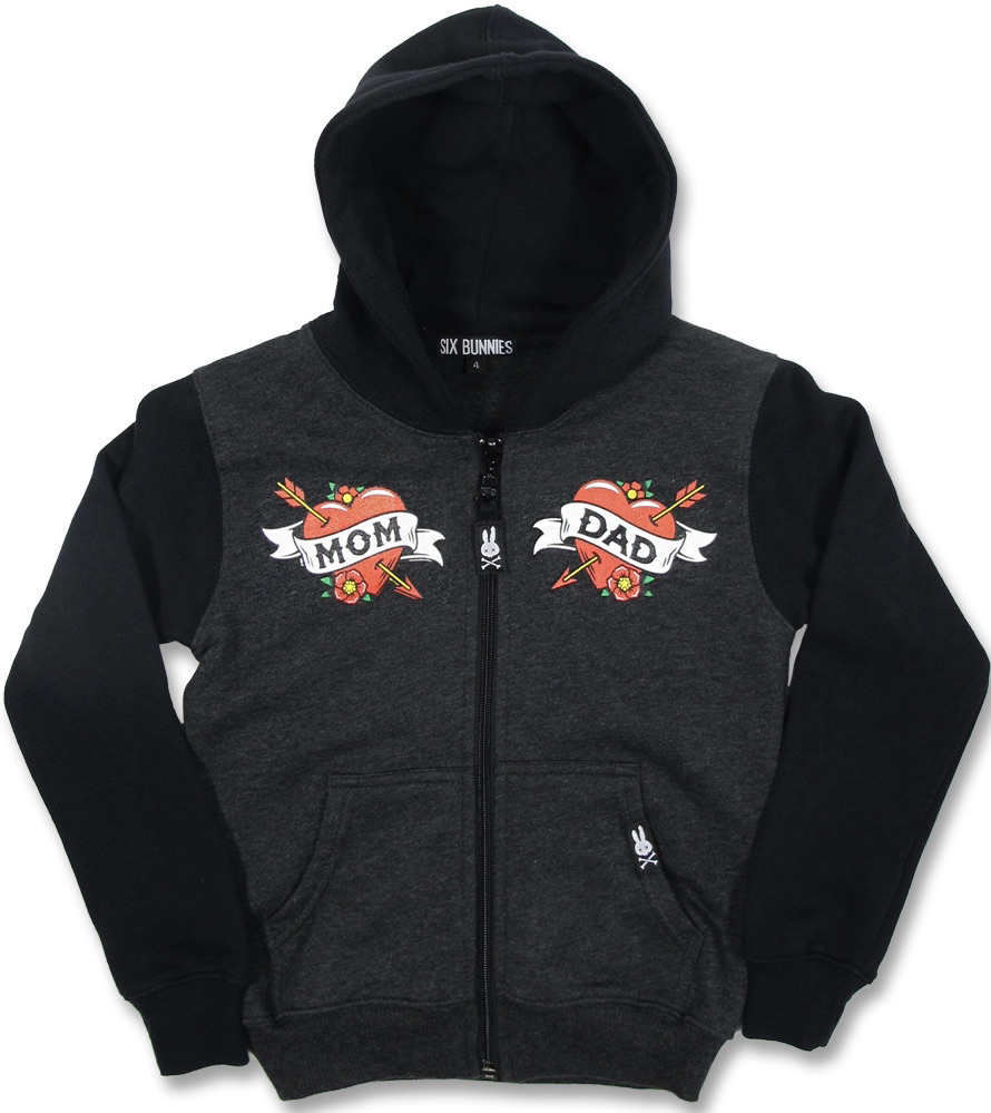 Six Bunnies Mom & Dad Hoodie at SugarSkulls Australia