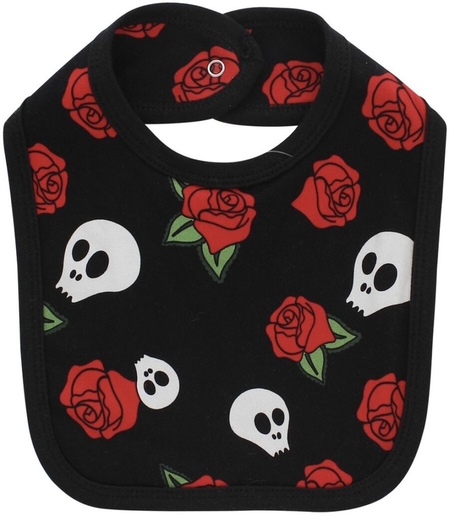 Metallimonsters Skulls and Roses Bib at SugarSkulls Australia