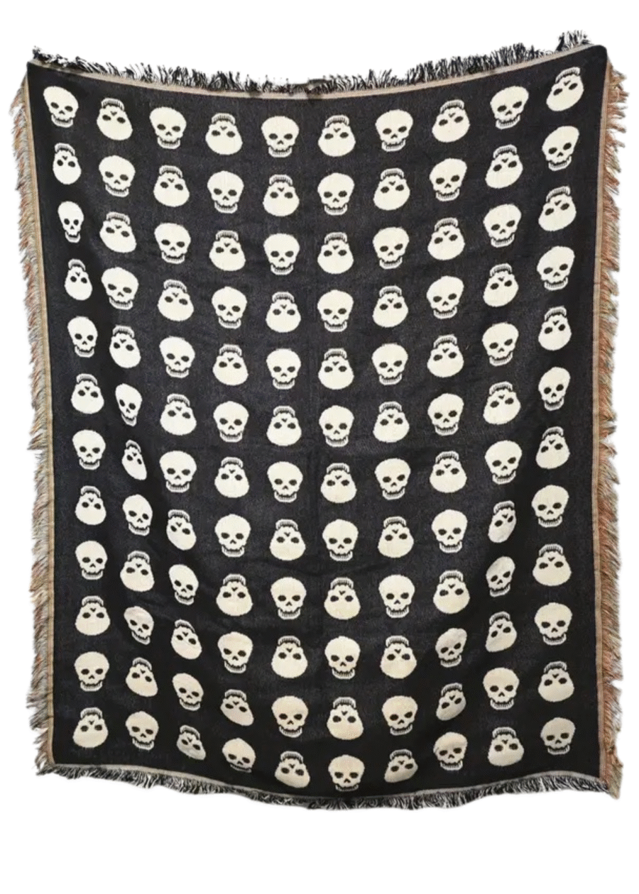 Skull Knit Throw Blanket at SugarSkulls Australia