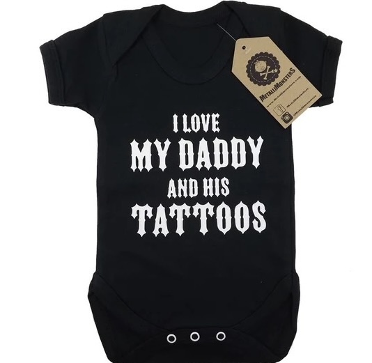 Metallimonsters Daddy's Tattoos Onesie at SugarSkulls Australia