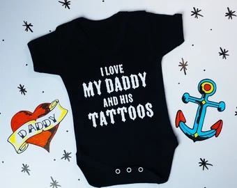 Metallimonsters Daddy's Tattoos Onesie at SugarSkulls Australia