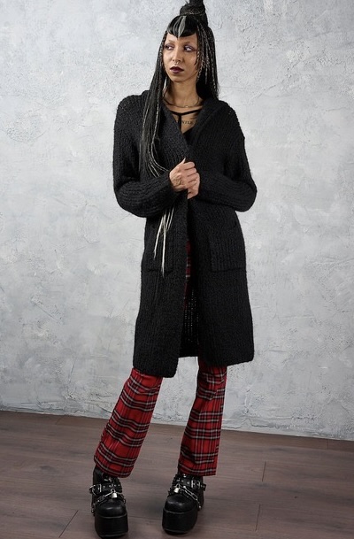 Banned Blackmoor Long Knit Cardigan at SugarSkulls Australia