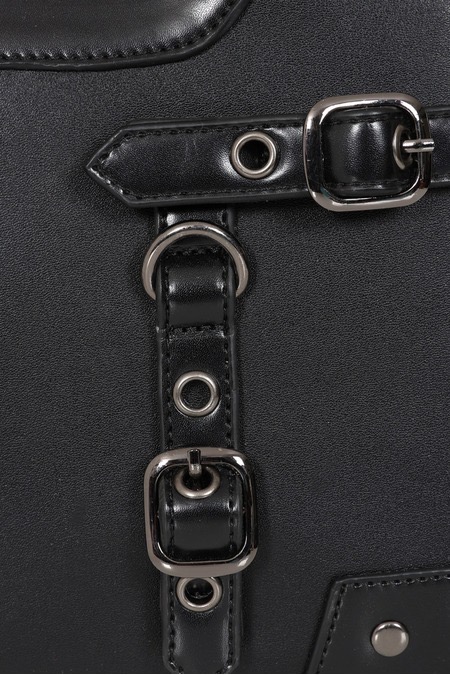 Banned Apparel Black Ledger Satchel Bag at SugarSkulls