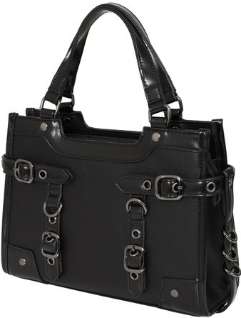 Banned Apparel Black Ledger Satchel Bag at SugarSkulls