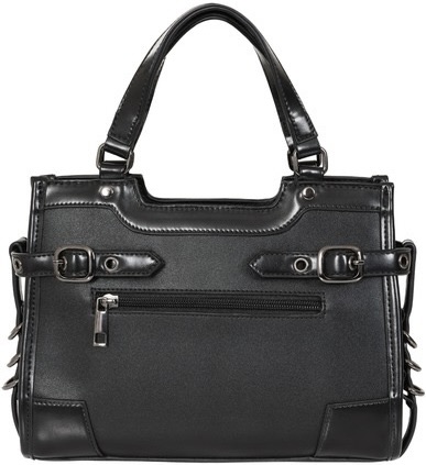 Banned Apparel Black Ledger Satchel Bag at SugarSkulls