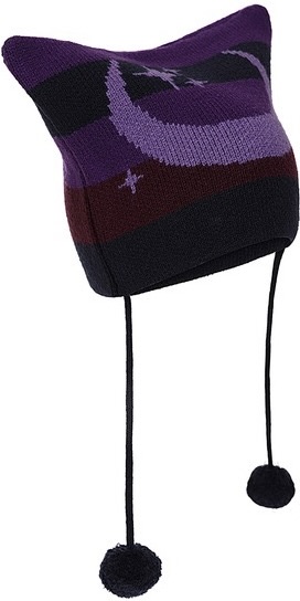 Banned Apparel Wraith Striped Beanie at SugarSkulls Alternative