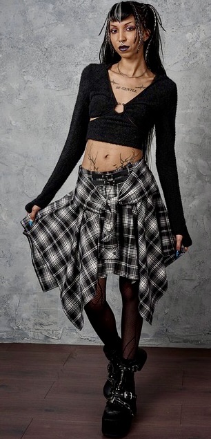 Banned Apparel Slashcheck Skirt at SugarSkulls Australia