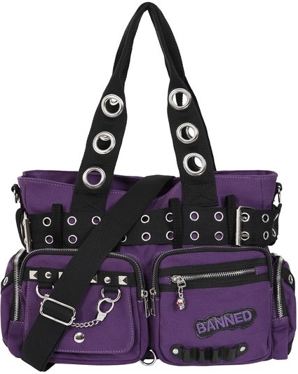 Banned Apparel Punk Zipped Handbag at SugarSkulls Australia