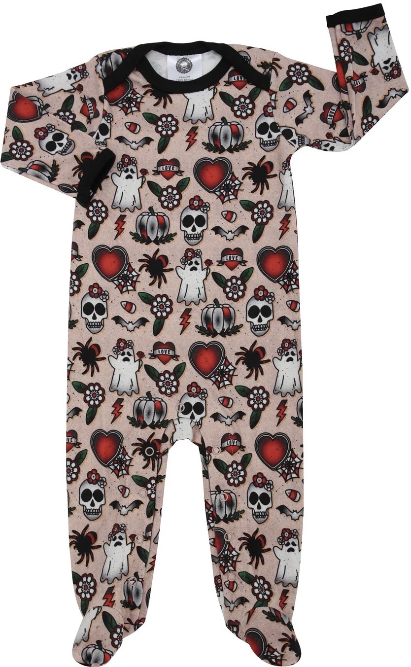 Metallimonsters Halloween Flash Sleepsuit at SugarSkulls